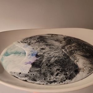 Platter 24" with dark ocean epoxy